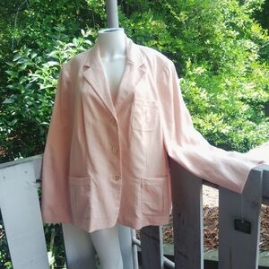Lauren Ralph Lauren Women's Powder Pink Linen Blazer